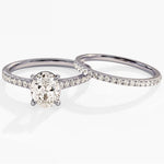 1.50 Oval Cut Moissanite Bridal Ring Set with Round Wedding Bands 3