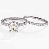 1.50 Oval Cut Moissanite Bridal Ring Set with Round Wedding Bands 3