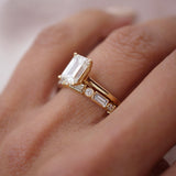 Stunning 0.4 TCW Radiant & Round Moissanite Stone Alternate Wedding Band 3