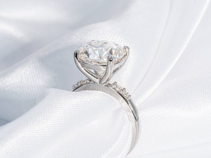 Stunning 4.50 CT Cushion Cut Moissanite Engagement Ring with Pave Design 5