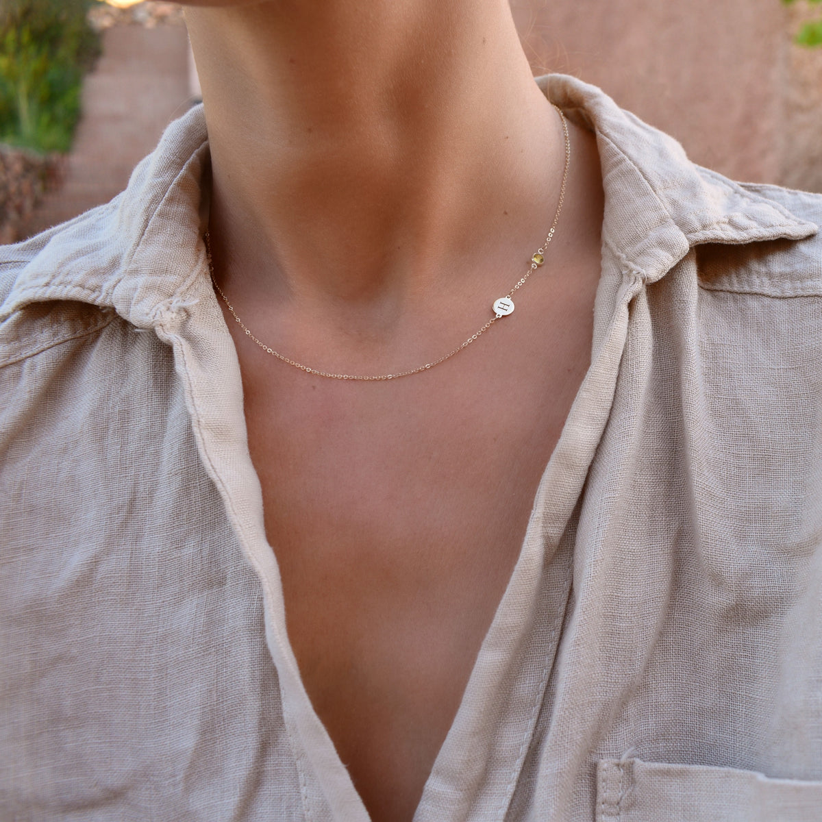 0.25 TCW Round Citrine Lab Made Diamond- November Birthstone Necklace 7