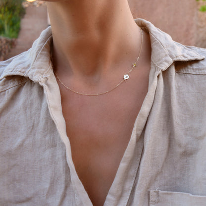 0.25 TCW Round Citrine Lab Made Diamond- November Birthstone Necklace 7
