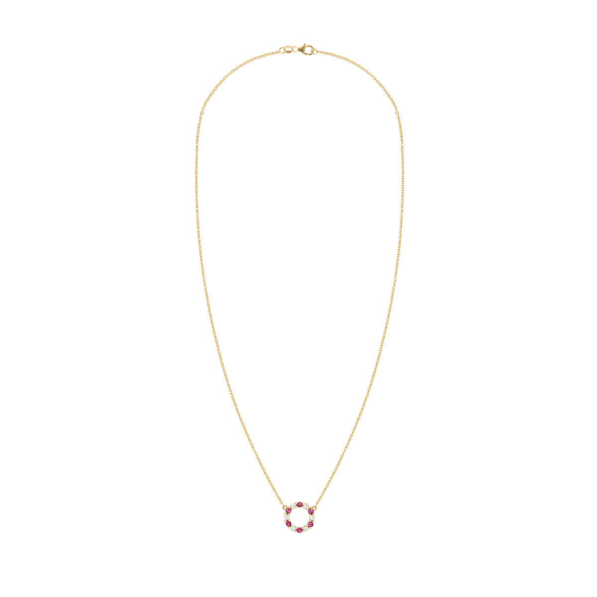 0.36 TCW Round Ruby Lab Made Diamond- July Birthstone Necklace 5