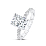 Stunning 3.0 CT Radiant Moissanite Engagement Ring with  Pave Design 2