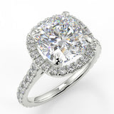 Stunning 2.40 CT Cushion Moissanite Engagement Ring with Halo & Pave Design 5