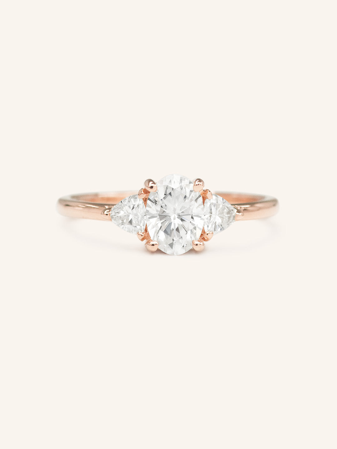 Stunning 1 CT Oval Moissanite Engagement Ring With Three Stone Design 5
