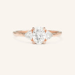 Stunning 1 CT Oval Moissanite Engagement Ring With Three Stone Design 5