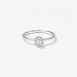 Stunning 0.3 CT Oval Moissanite Engagement Ring In Halo Design 1