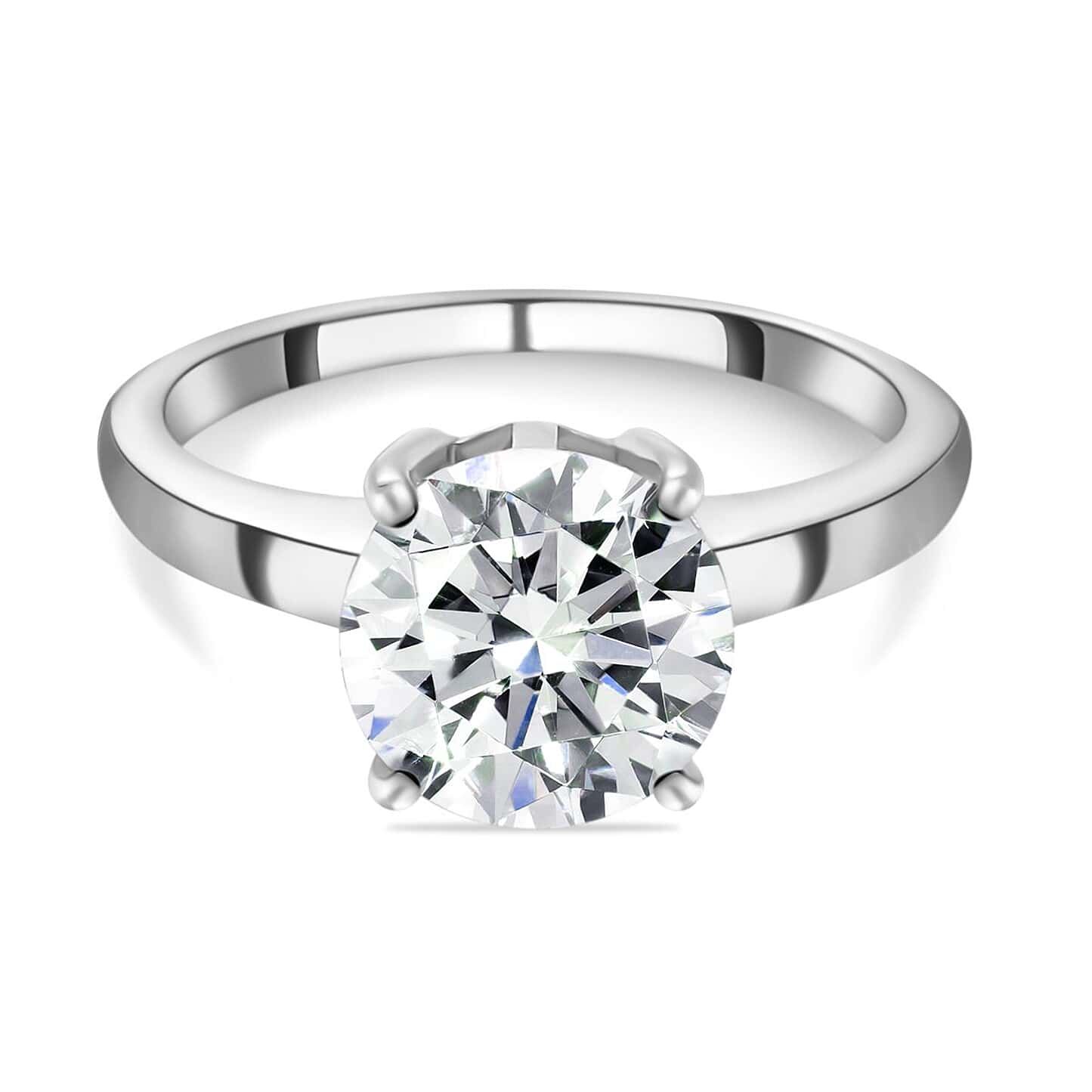 Round Cut Solitaire Style  Cubic Zirconia in 925 Sterling Silver Jewelry 1