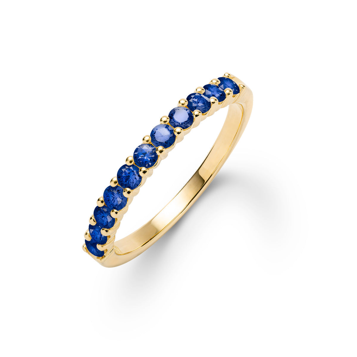 0.33 TCW Round Sapphire Lab Made Diamond- September Birthstone Wedding Band 1