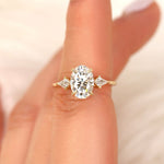 Stunning 2.5 CT Oval Moissanite Engagement Ring with Three Stone Design 10