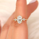 Stunning 2.5 CT Oval Moissanite Engagement Ring with Three Stone Design 10