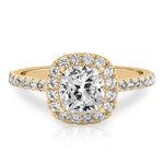 Stunning 1.0- 2.0 CT Cushion Moissanite Engagement Ring with Halo & Pave Design 1