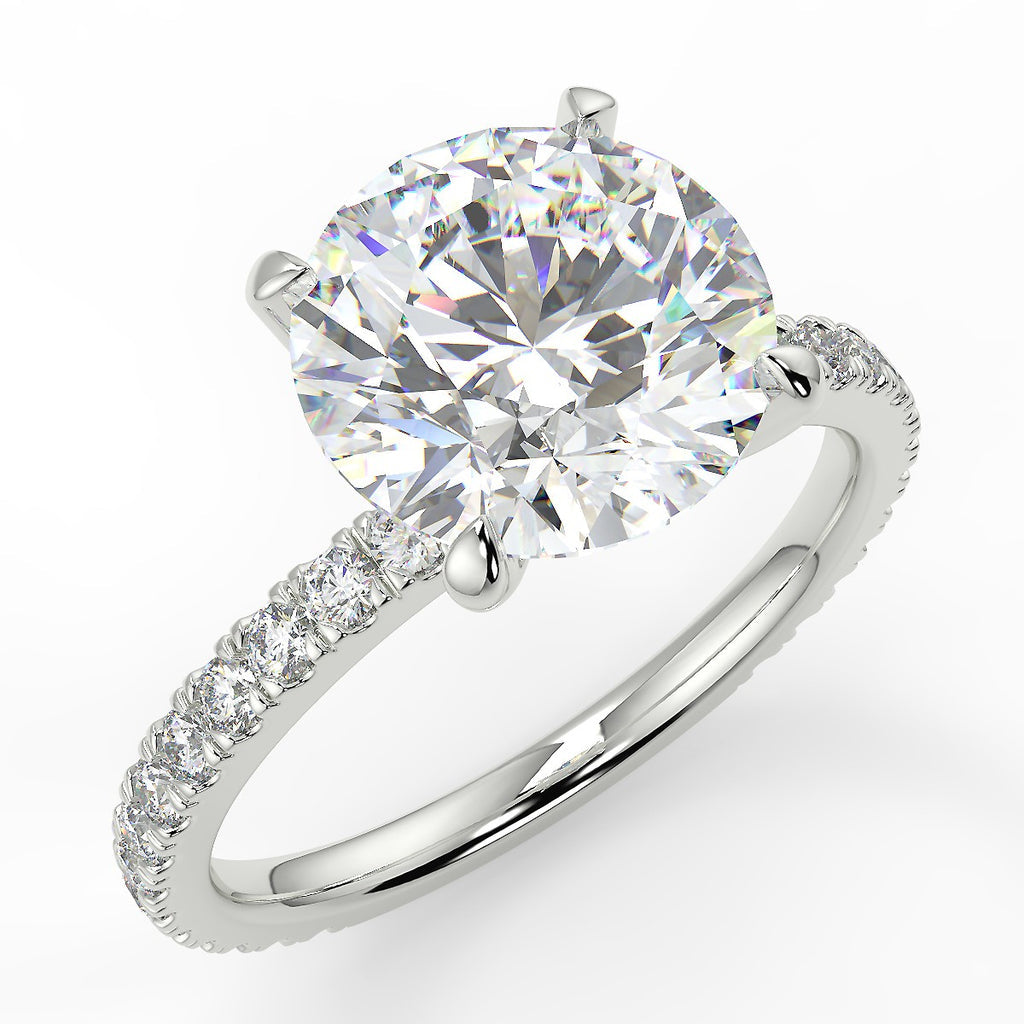 Stunning 2.0 CT Round Moissanite Engagement Ring with Hidden Halo & Pave Design 5