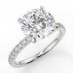 Stunning 2.0 CT Round Moissanite Engagement Ring with Hidden Halo & Pave Design 5