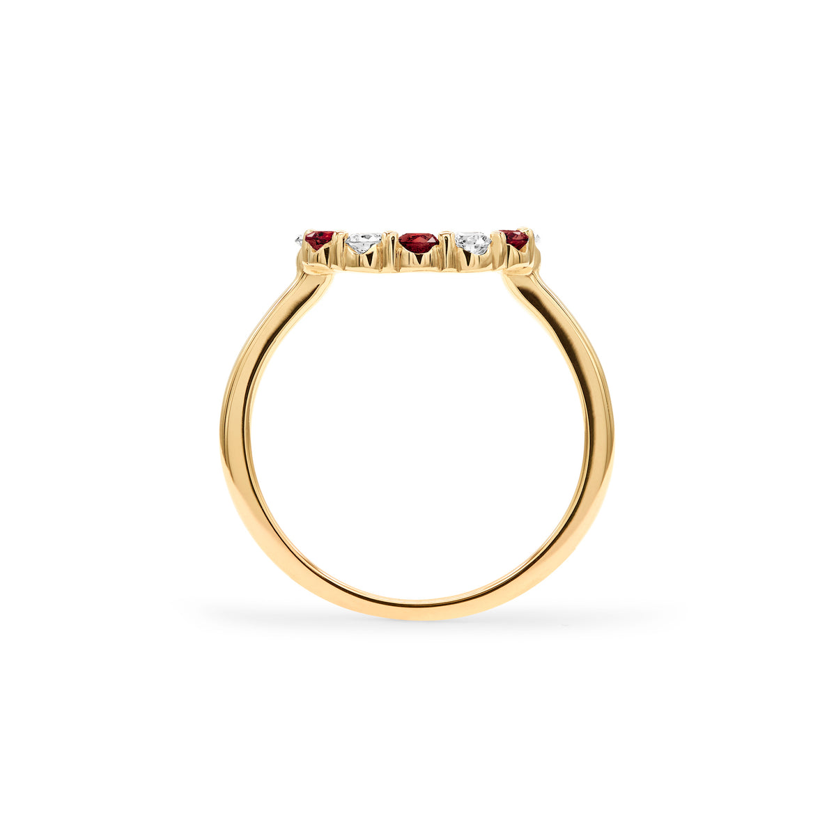 1.5 TCW Round Garnet Lab Made Diamond- January Birthstone Engagement Ring 1