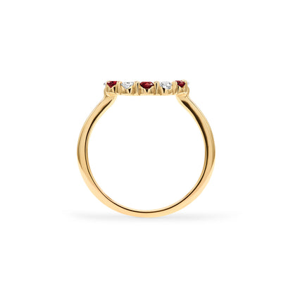 1.5 TCW Round Garnet Lab Made Diamond- January Birthstone Engagement Ring 1