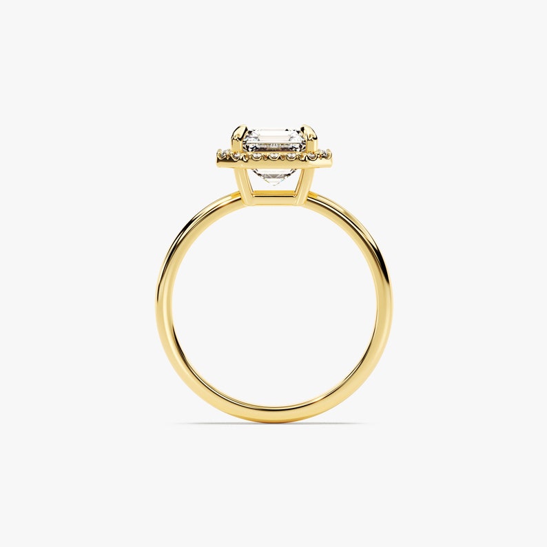 Stunning 1.0-2.0 CT Asscher Moissanite Engagement Ring with Halo Design 3