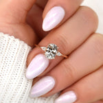 Stunning 1.95 CT Oval Moissanite Engagement Ring with Three Stone Design 6