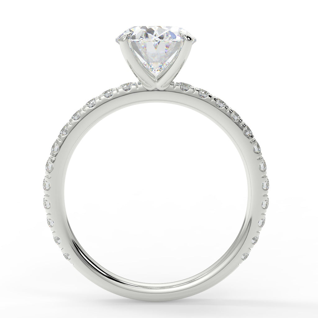 Stunning 2.11 CT Oval Moissanite Engagement Ring with Pave Design 6