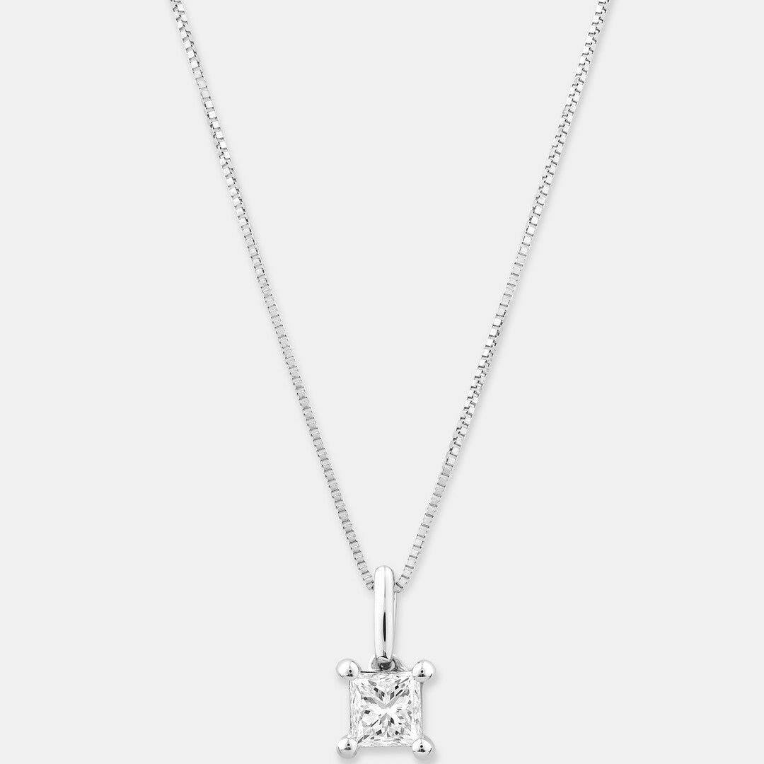 Round Cut Cubic Zirconia in 925 Sterling Silver Necklace 1