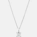 Round Cut Cubic Zirconia in 925 Sterling Silver Necklace 1