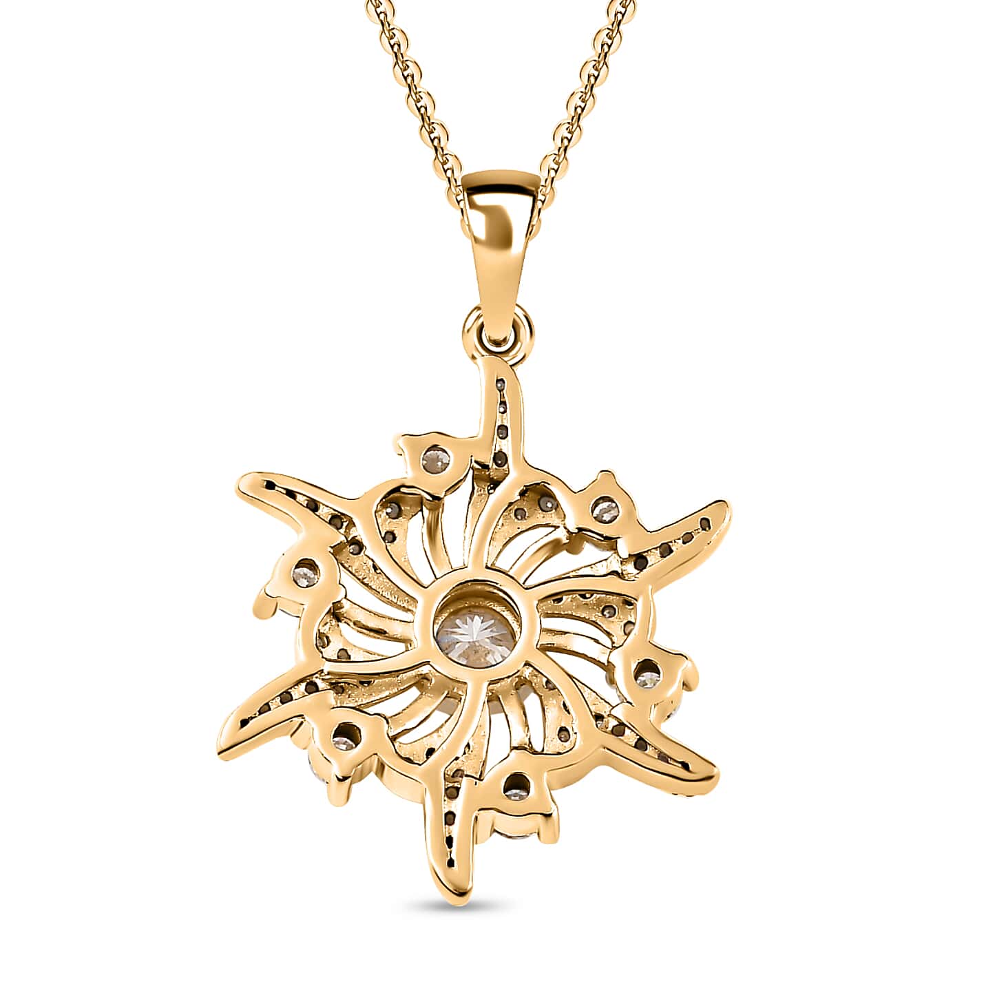 Round Cut Cubic Zirconia in 925 Sterling Silver Necklace 5