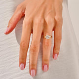 1.50 CT Round Cut Moissanite Bridal Ring Set with Plain Wedding Bands 6