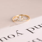Stunning 0.2 TCW Marquise & Round Moissanite Stones Curved Wedding Bands 1
