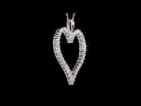 Round Cut Cubic Zirconia in 925 Sterling Silver Necklace 11