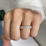 Stunning 4.06 CT Oval Moissanite Stones Full Eternity Wedding Bands 3