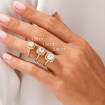 Stunning 1.0-2.0 CT Asscher Moissanite Engagement Ring with Halo Design 8