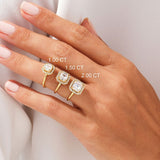 Stunning 1.0-2.0 CT Asscher Moissanite Engagement Ring with Halo Design 8