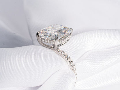 Stunning 5.0 CT Radiant Shaped Moissanite Engagement Ring with Hidden Halo & Pave Design 3