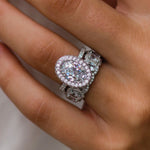 Round Cut Halo Style Cubic Zirconia in 925 Sterling Silver Ring 2