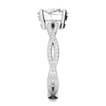 Stunning 0.5 CT Oval Moissanite With Criss Cross Pave Design Engagement Ring 4