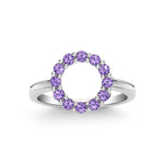 3.0 TCW Round Amethyst Lab Made Diamond- February Birthstone Engagement Ring 5