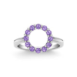 3.0 TCW Round Amethyst Lab Made Diamond- February Birthstone Engagement Ring 5