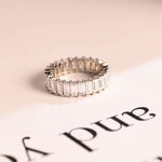 Stunning 0.5 TCW Emerald Moissanite Stones Full Eternity Wedding Bands 5