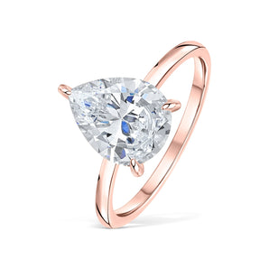 Stunning 3.0 CT Pear Moissanite Engagement Ring with Hidden Halo Design