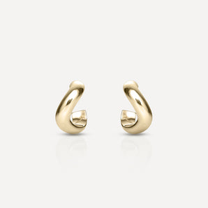 Solid Wave Earrings in Gold