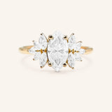 Stunning 1 CT Marquise Moissanite Engagement Ring With Cluster Design 1