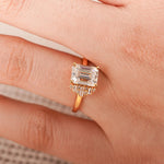 Stunning 1.0 - 2.0 CT Emerald Moissanite Engagement Ring With Cluster Design 3