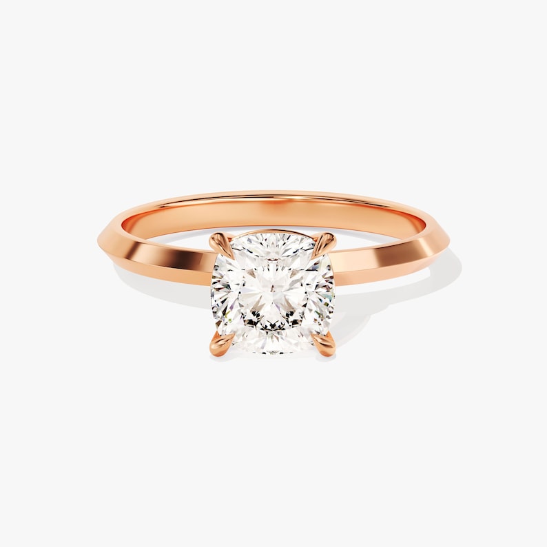 Stunning 1.0-2.0 CT Cushion Moissanite Engagement Ring with Solitaire Design 5