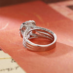 Stunning 3.0 CT Round Moissanite Engagement Ring with Triple Shank Pave Design 4