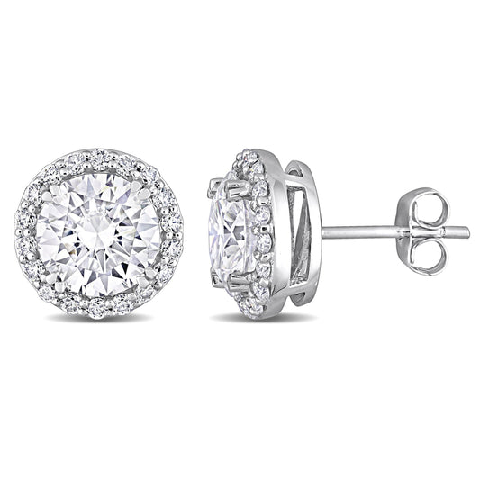 Round Cut Cubic Zirconia in 925 Sterling Silver Earrings 1