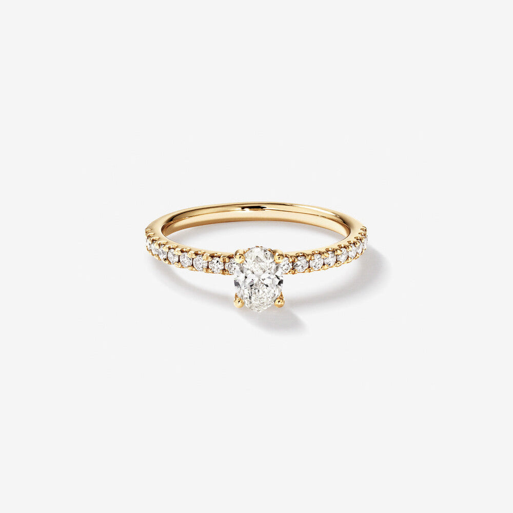 Stunning 0.73 CT Oval Moissanite Engagement Ring In Pave Design 1