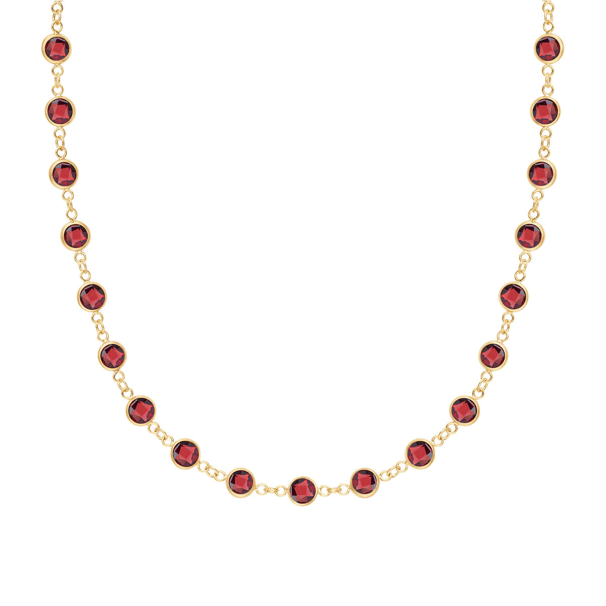 11.8 TCW Round Garnet Lab Made Diamond- January Birthstone Necklace 1