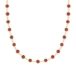 11.8 TCW Round Garnet Lab Made Diamond- January Birthstone Necklace 1