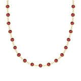 11.8 TCW Round Garnet Lab Made Diamond- January Birthstone Necklace 1